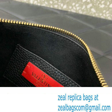 Valentino Small Rockstud Grainy Calfskin Crossbody Bag Black/Gold 2023