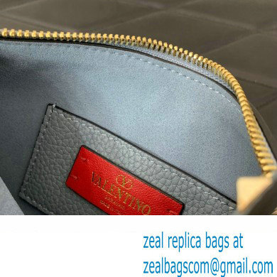 Valentino Small Rockstud Grainy Calfskin Crossbody Bag Blue 2023 - Click Image to Close