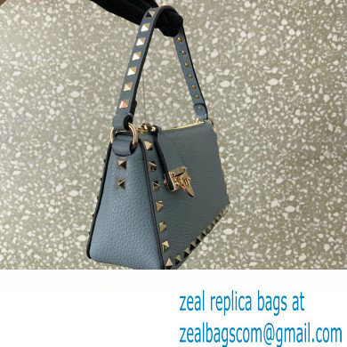 Valentino Small Rockstud Grainy Calfskin Crossbody Bag Blue 2023