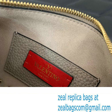 Valentino Small Rockstud Grainy Calfskin Crossbody Bag Gray 2023 - Click Image to Close