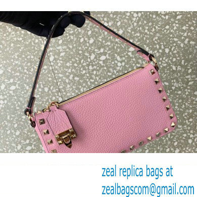 Valentino Small Rockstud Grainy Calfskin Crossbody Bag Pink 2023 - Click Image to Close