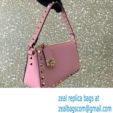 Valentino Small Rockstud Grainy Calfskin Crossbody Bag Pink 2023 - Click Image to Close