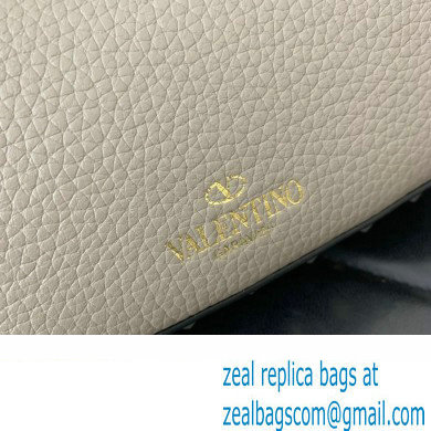 Valentino Small Rockstud Hobo bag in Grainy Calfskin 0313 Beige 2023