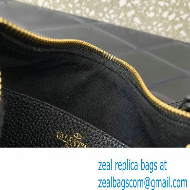 Valentino Small Rockstud Hobo bag in Grainy Calfskin 0313 Black 2023