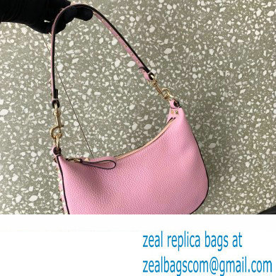 Valentino Small Rockstud Hobo bag in Grainy Calfskin 0313 Pink 2023 - Click Image to Close