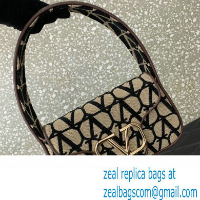 Valentino Toile Iconographe VLogo Signature Small Hobo Bag Black 2024 - Click Image to Close