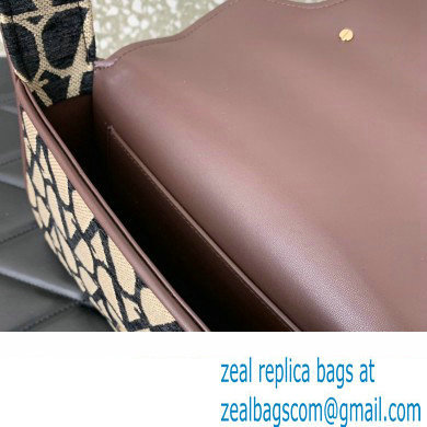 Valentino Toile Iconographe VLogo Signature Small Hobo Bag Black 2024 - Click Image to Close
