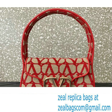 Valentino Toile Iconographe VLogo Signature Small Hobo Bag Red 2024