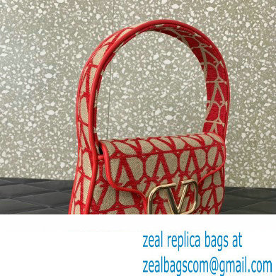 Valentino Toile Iconographe VLogo Signature Small Hobo Bag Red 2024