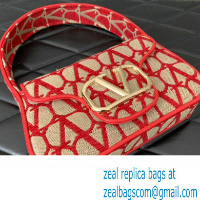Valentino Toile Iconographe VLogo Signature Small Hobo Bag Red 2024