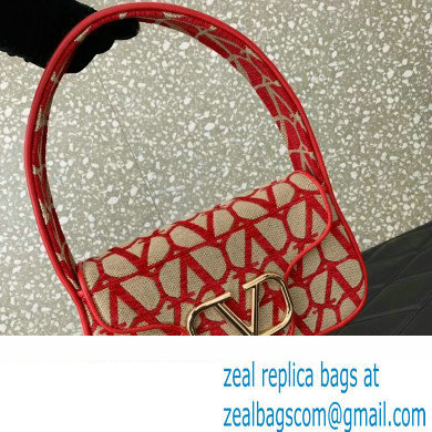 Valentino Toile Iconographe VLogo Signature Small Hobo Bag Red 2024
