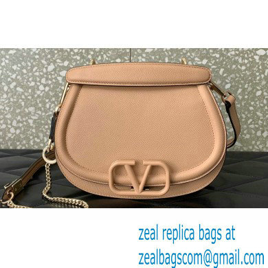 Valentino VSling Shoulder Bag in Grainy Calfskin With Tone-On-Tone Enamel 8030 Nude 2023