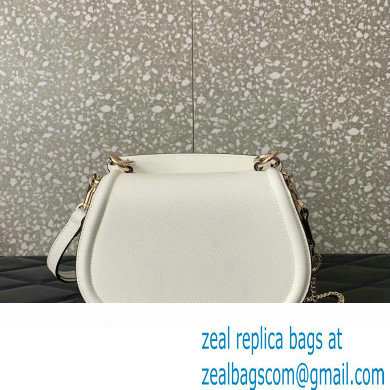 Valentino VSling Shoulder Bag in Grainy Calfskin With Tone-On-Tone Enamel 8030 White 2023 - Click Image to Close