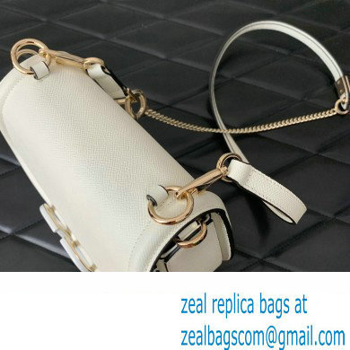 Valentino VSling Shoulder Bag in Grainy Calfskin With Tone-On-Tone Enamel 8030 White 2023