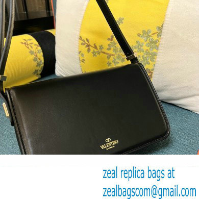 Valentino shoulder Letter Large Bag in smooth calfskin Black 2023 - Click Image to Close