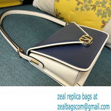 Valentino shoulder Letter Large Bag in smooth calfskin Blue/White 2023 - Click Image to Close