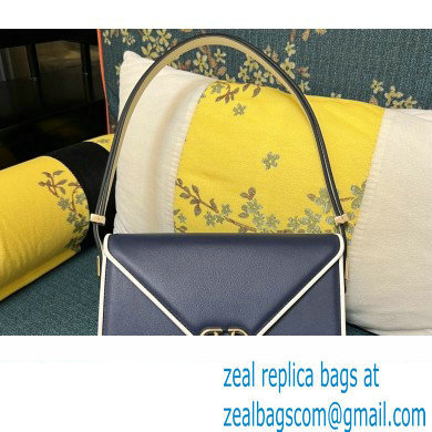 Valentino shoulder Letter Large Bag in smooth calfskin Blue/White 2023