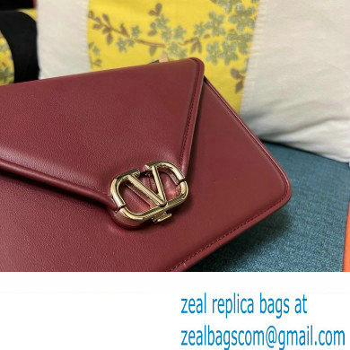 Valentino shoulder Letter Large Bag in smooth calfskin Burgundy 2023 - Click Image to Close