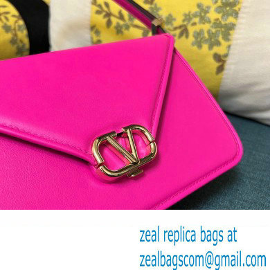 Valentino shoulder Letter Large Bag in smooth calfskin Fuchsia 2023