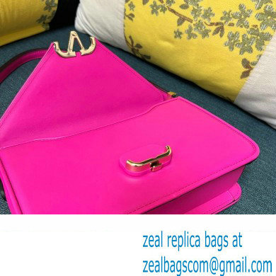 Valentino shoulder Letter Large Bag in smooth calfskin Fuchsia 2023 - Click Image to Close