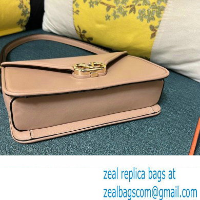 Valentino shoulder Letter Large Bag in smooth calfskin Nude 2023 - Click Image to Close