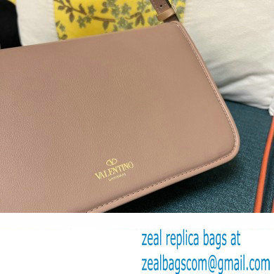 Valentino shoulder Letter Large Bag in smooth calfskin Nude 2023
