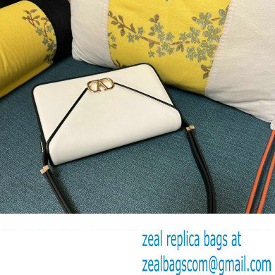 Valentino shoulder Letter Large Bag in smooth calfskin White/Black 2023 - Click Image to Close