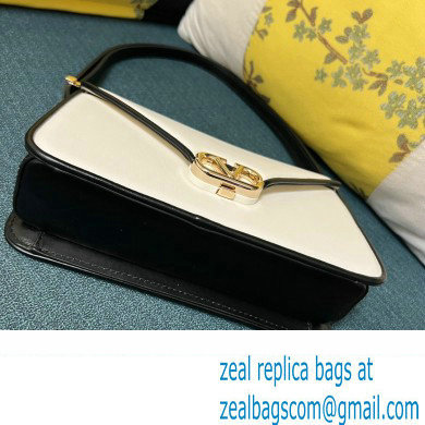 Valentino shoulder Letter Large Bag in smooth calfskin White/Black 2023 - Click Image to Close