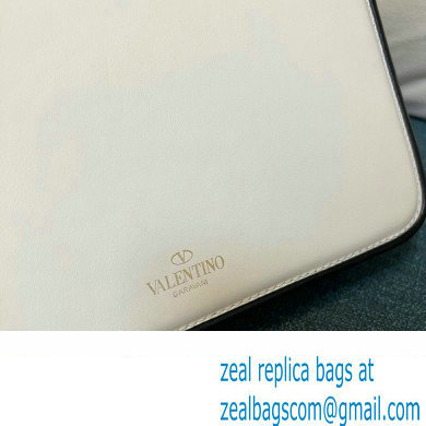Valentino shoulder Letter Large Bag in smooth calfskin White/Black 2023 - Click Image to Close