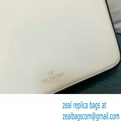 Valentino shoulder Letter Large Bag in smooth calfskin White/Black 2023