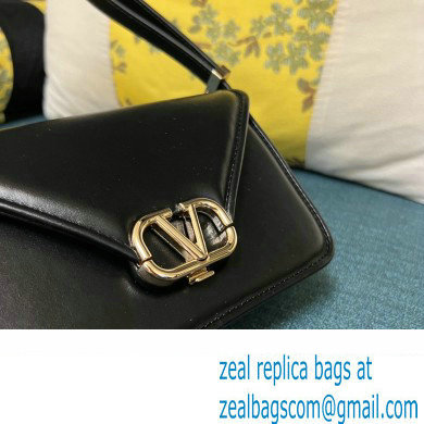 Valentino shoulder Letter Small Bag in smooth calfskin Black 2023