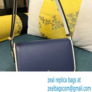 Valentino shoulder Letter Small Bag in smooth calfskin Blue/White 2023 - Click Image to Close