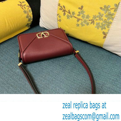 Valentino shoulder Letter Small Bag in smooth calfskin Burgundy 2023