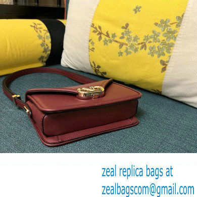 Valentino shoulder Letter Small Bag in smooth calfskin Burgundy 2023 - Click Image to Close