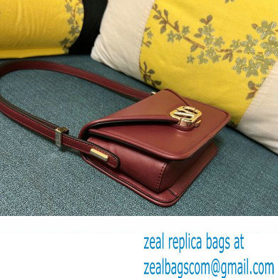 Valentino shoulder Letter Small Bag in smooth calfskin Burgundy 2023 - Click Image to Close