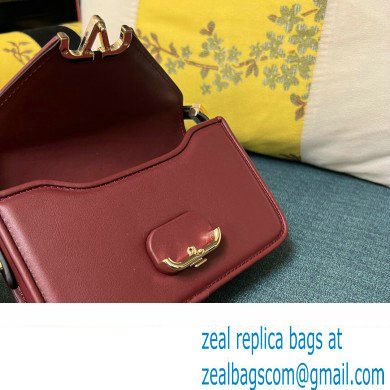 Valentino shoulder Letter Small Bag in smooth calfskin Burgundy 2023