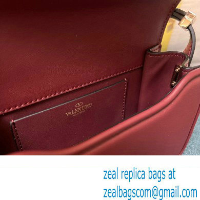 Valentino shoulder Letter Small Bag in smooth calfskin Burgundy 2023 - Click Image to Close