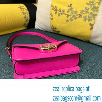 Valentino shoulder Letter Small Bag in smooth calfskin Fuchsia 2023 - Click Image to Close