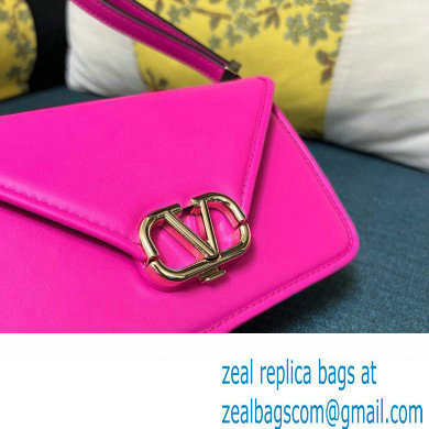 Valentino shoulder Letter Small Bag in smooth calfskin Fuchsia 2023 - Click Image to Close