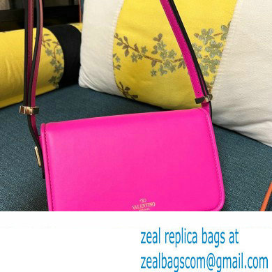 Valentino shoulder Letter Small Bag in smooth calfskin Fuchsia 2023