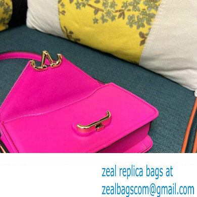 Valentino shoulder Letter Small Bag in smooth calfskin Fuchsia 2023 - Click Image to Close