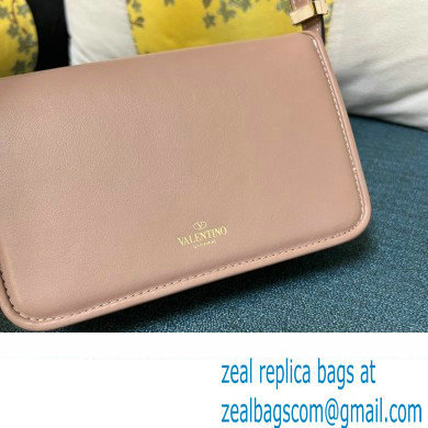 Valentino shoulder Letter Small Bag in smooth calfskin Nude 2023
