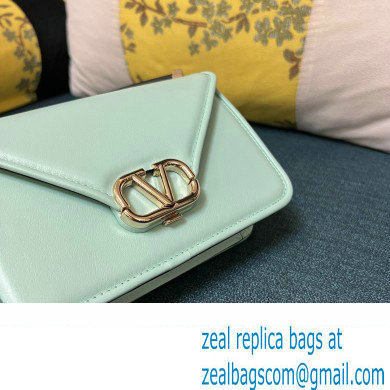 Valentino shoulder Letter Small Bag in smooth calfskin Pale Green 2023