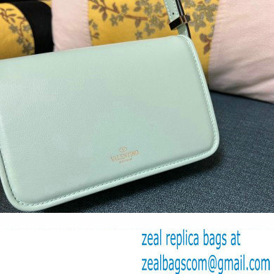 Valentino shoulder Letter Small Bag in smooth calfskin Pale Green 2023