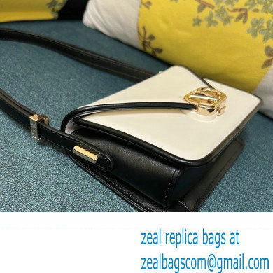 Valentino shoulder Letter Small Bag in smooth calfskin White/Black 2023 - Click Image to Close