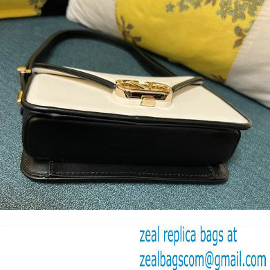 Valentino shoulder Letter Small Bag in smooth calfskin White/Black 2023