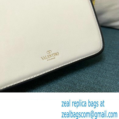 Valentino shoulder Letter Small Bag in smooth calfskin White/Black 2023