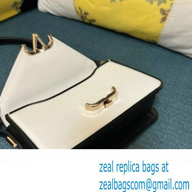 Valentino shoulder Letter Small Bag in smooth calfskin White/Black 2023
