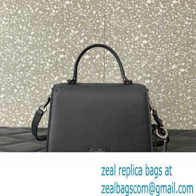 Valentino small VSLING Handbag in grainy calfskin Black with JEWEL EMBROIDERY 2024