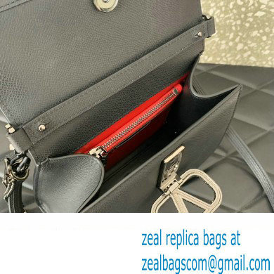 Valentino small VSLING Handbag in grainy calfskin Black with JEWEL EMBROIDERY 2024